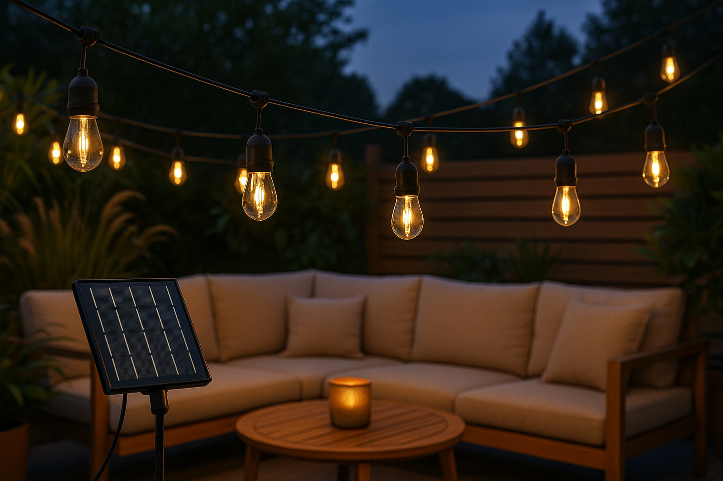 Luces Solares Vintage 15 m – 15 Bombillas con Control y Modos de Iluminación