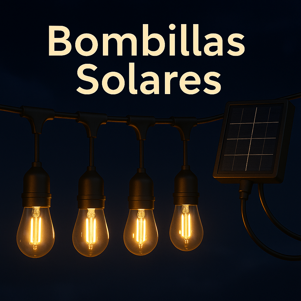 Luces Solares Vintage 15 m – 15 Bombillas con Control y Modos de Iluminación